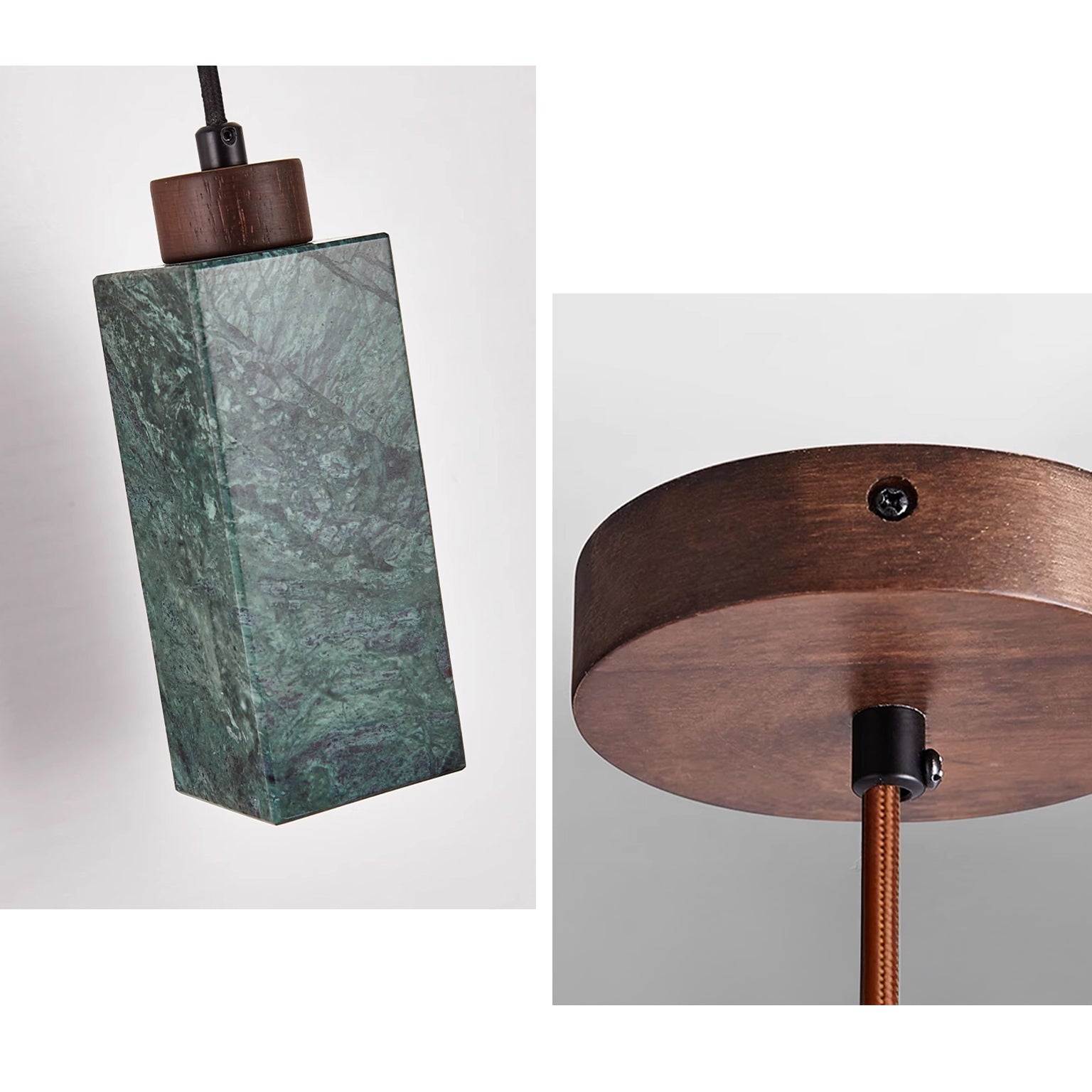 WOMO Rectangular Travertine Pendant Light-WM3089