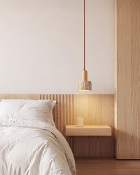 WOMO Cylinder/Dome Travertine Pendant Light-WM3090