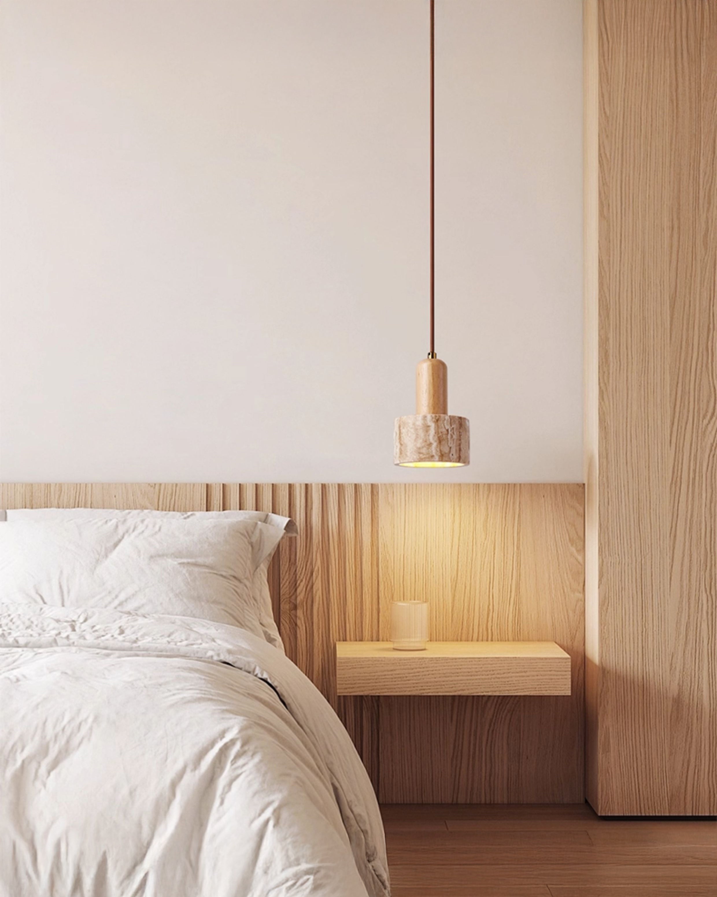WOMO Cylinder/Dome Travertine Pendant Light-WM3090