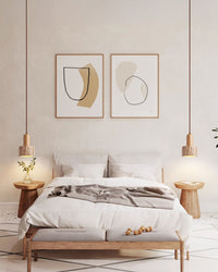 WOMO Cylinder/Dome Travertine Pendant Light-WM3090