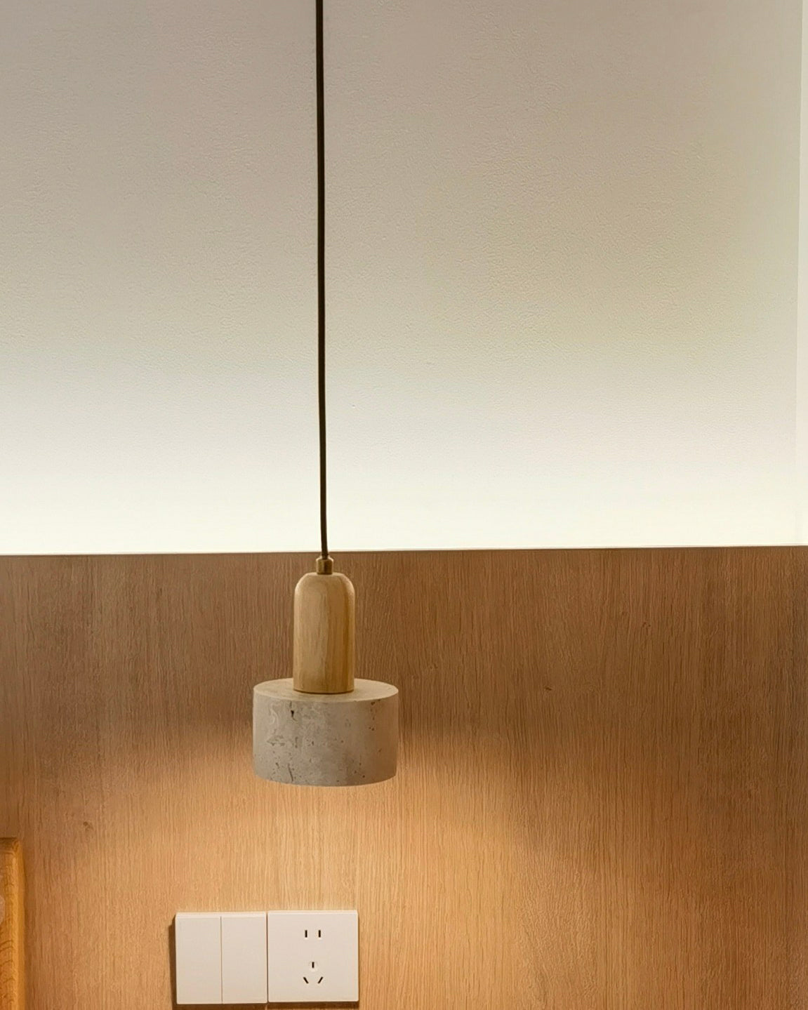 WOMO Cylinder/Dome Travertine Pendant Light-WM3090
