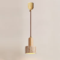 WOMO Cylinder/Dome Travertine Pendant Light-WM3090