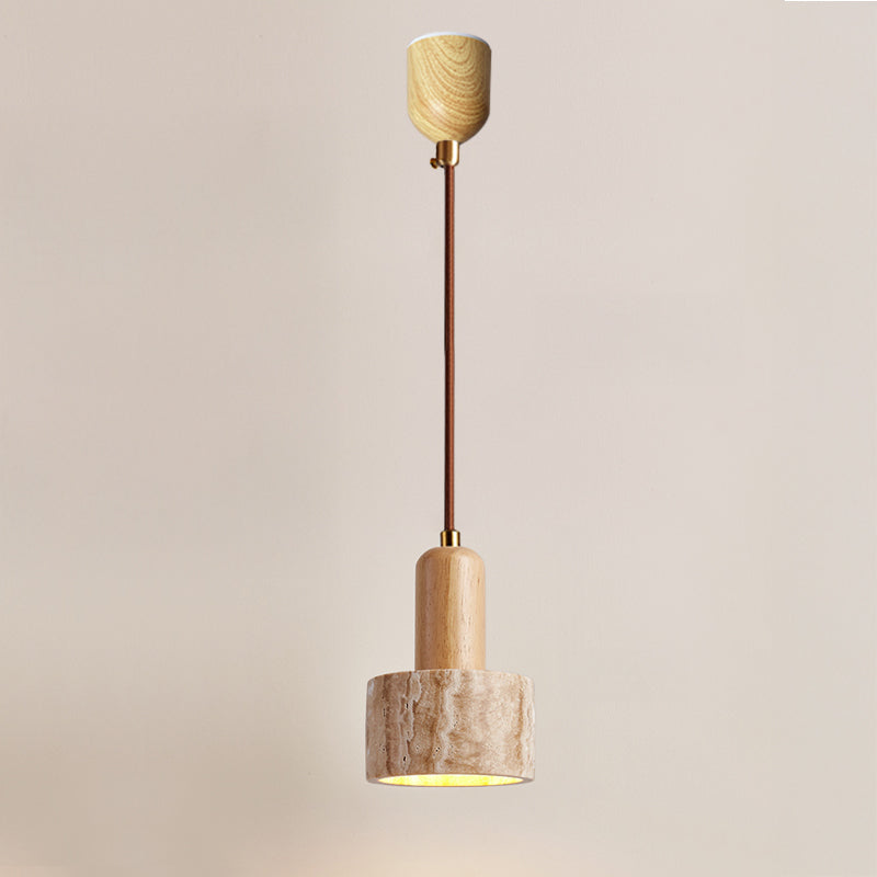 WOMO Cylinder/Dome Travertine Pendant Light-WM3090
