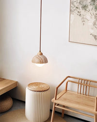 WOMO Cylinder/Dome Travertine Pendant Light-WM3090