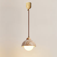 WOMO Cylinder/Dome Travertine Pendant Light-WM3090