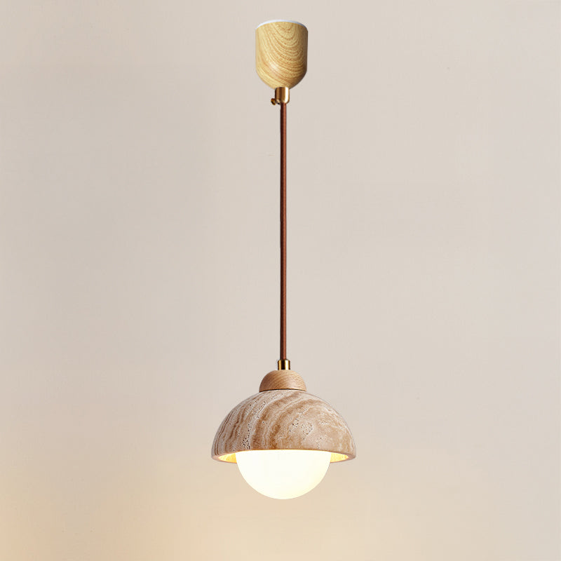 WOMO Cylinder/Dome Travertine Pendant Light-WM3090