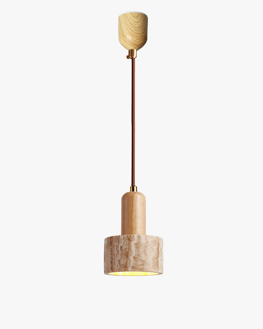 WOMO Cylinder/Dome Travertine Pendant Light-WM3090