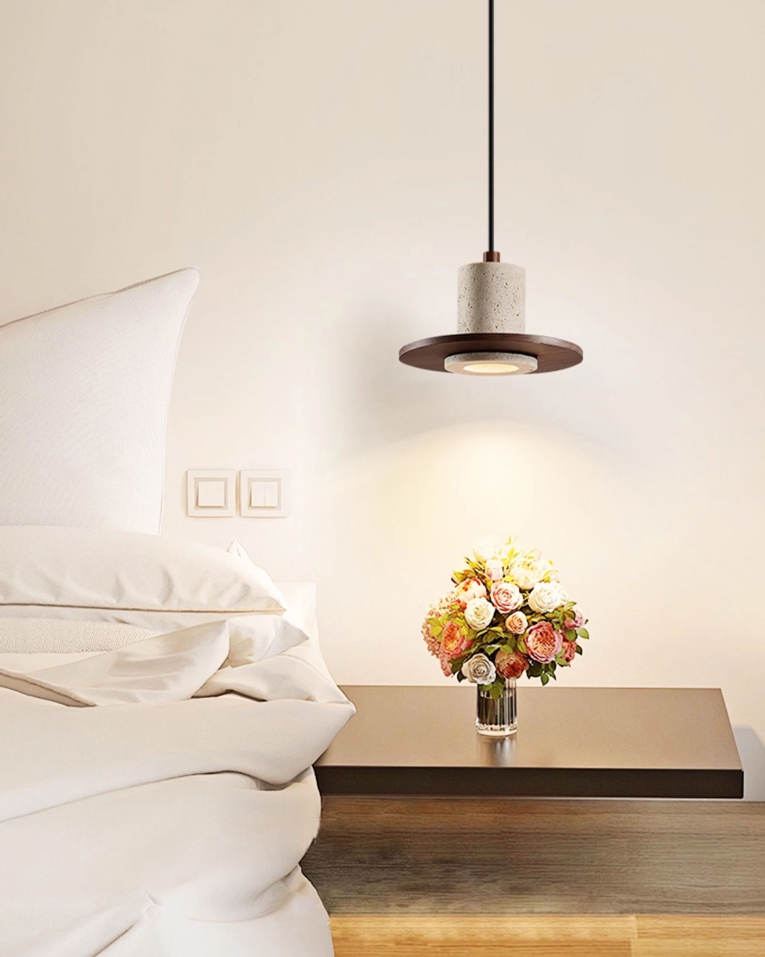 WOMO Hat Travertine Pendant Light-WM3091
