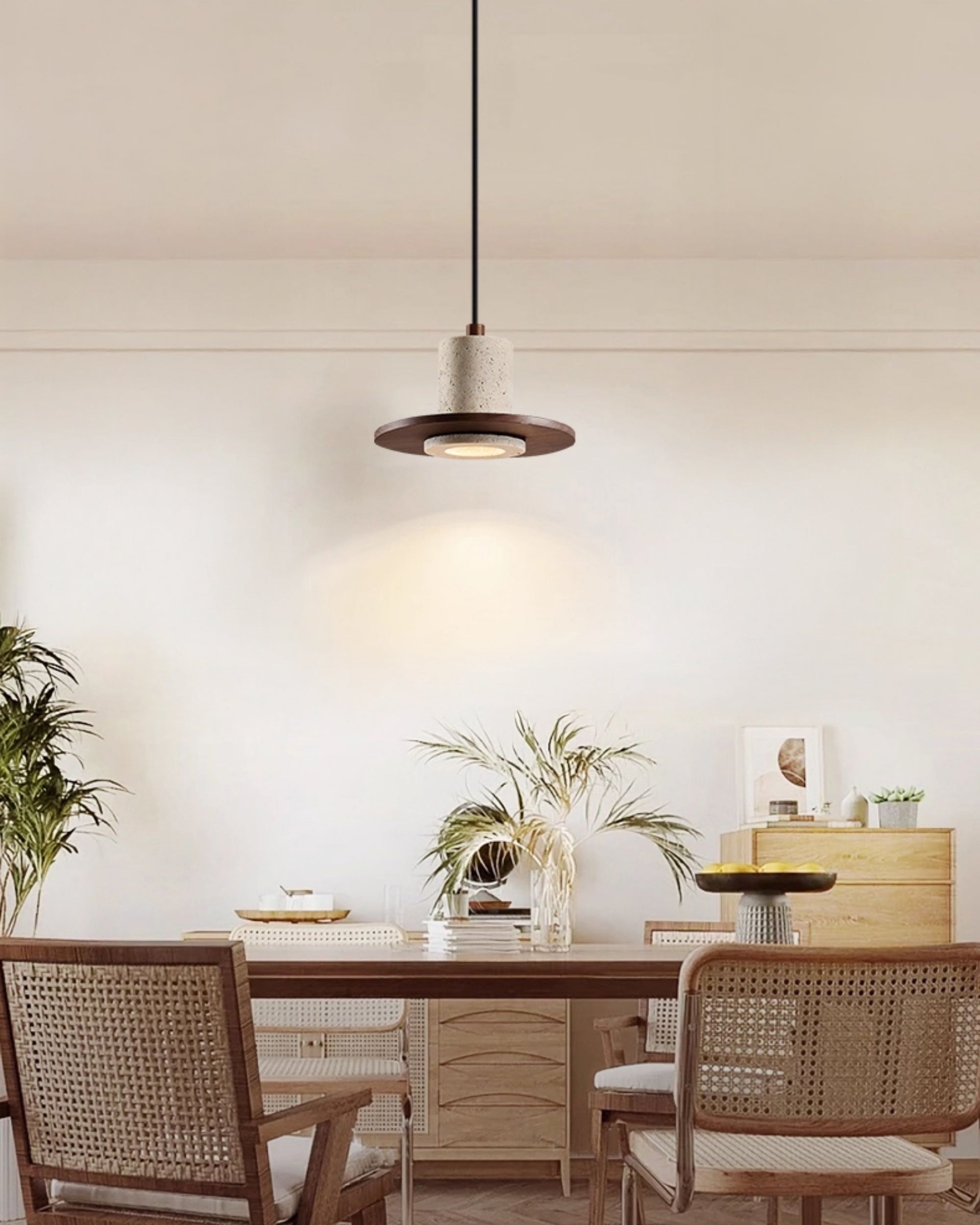 WOMO Hat Travertine Pendant Light-WM3091