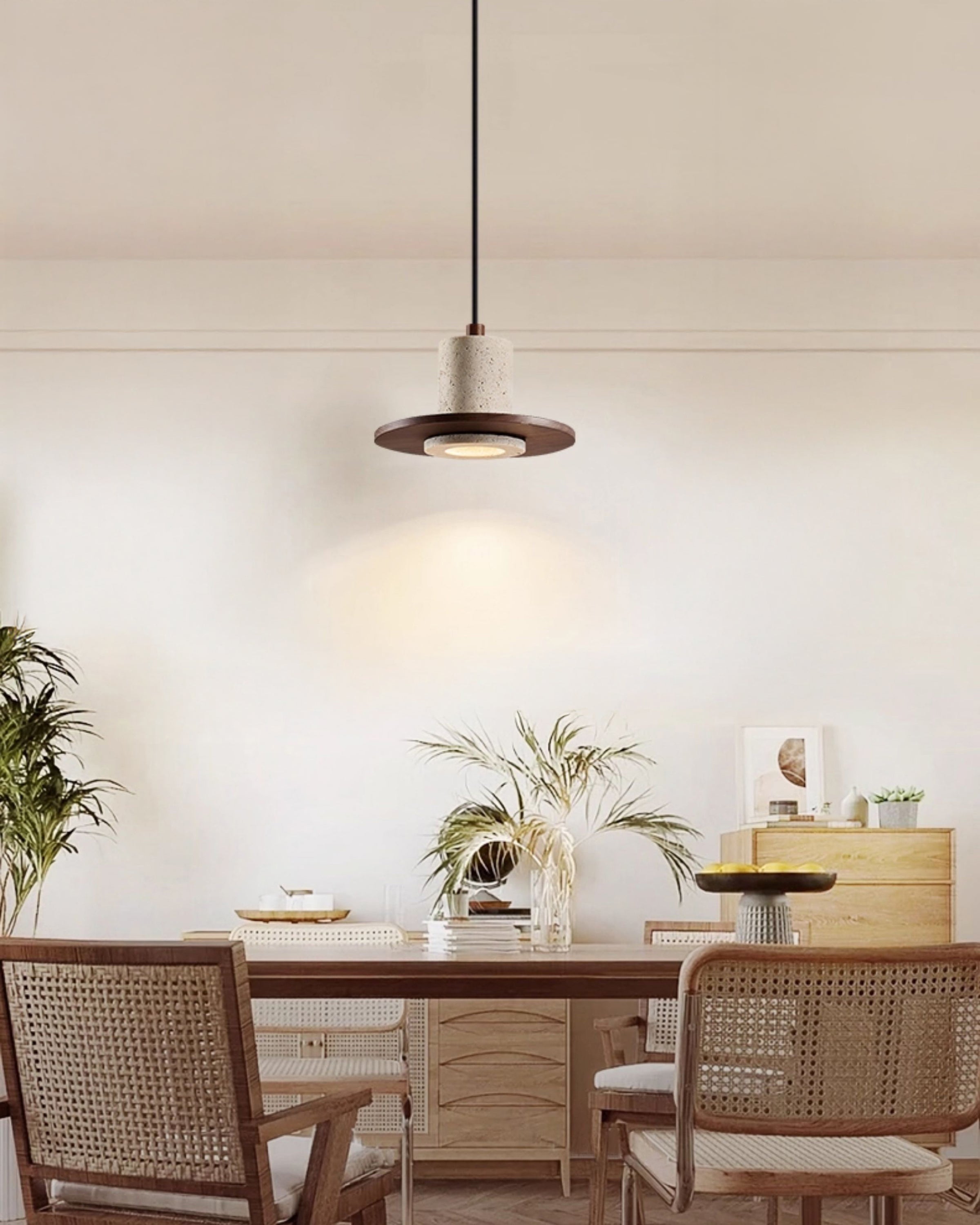 WOMO Hat Travertine Pendant Light-WM3091