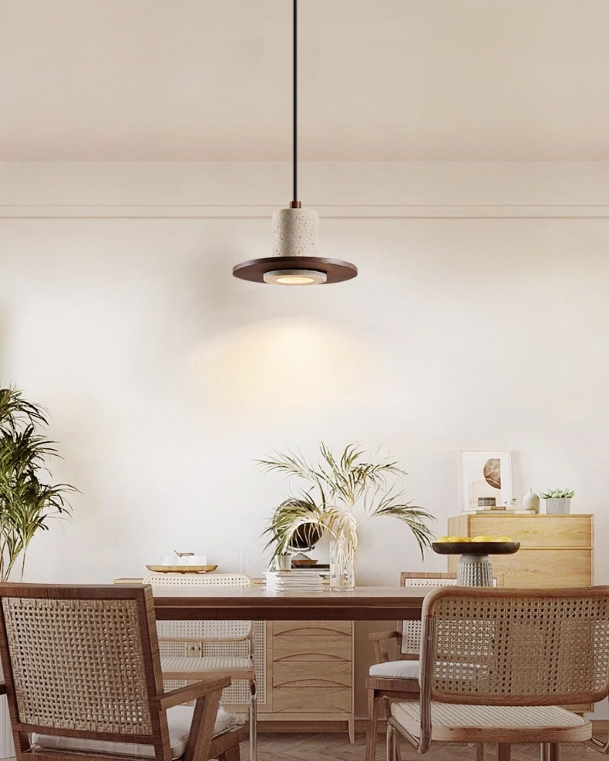 WOMO Hat Travertine Pendant Light-WM3091