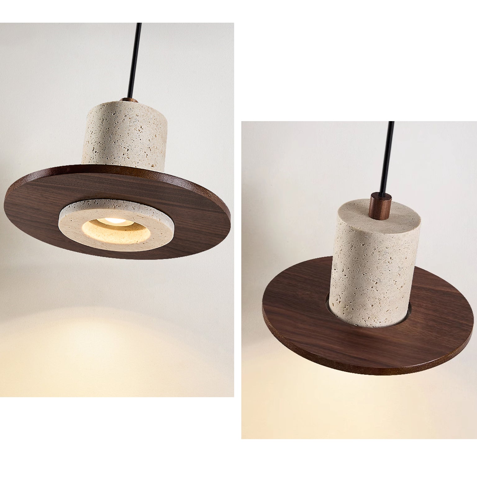 WOMO Hat Travertine Pendant Light-WM3091