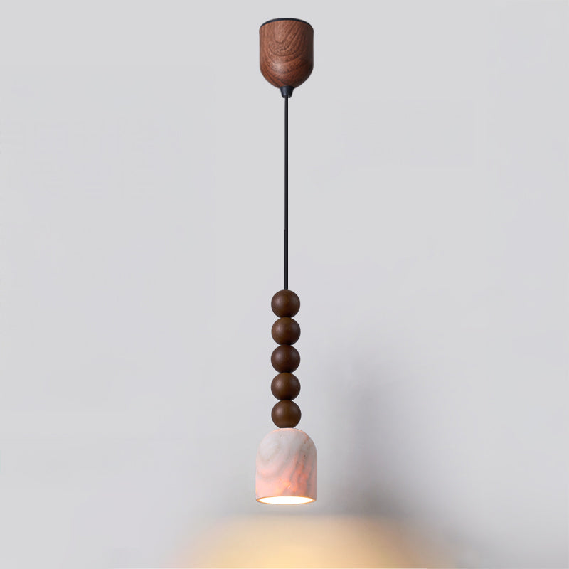 WOMO Dome Wood Travertine Pendant Light-WM3092