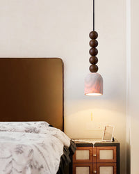 WOMO Dome Wood Travertine Pendant Light-WM3092