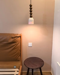 WOMO Dome Wood Travertine Pendant Light-WM3092