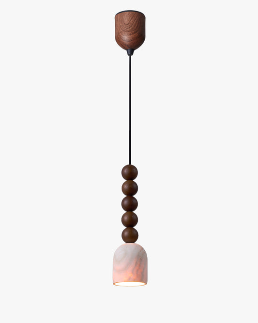 WOMO Dome Wood Travertine Pendant Light-WM3092