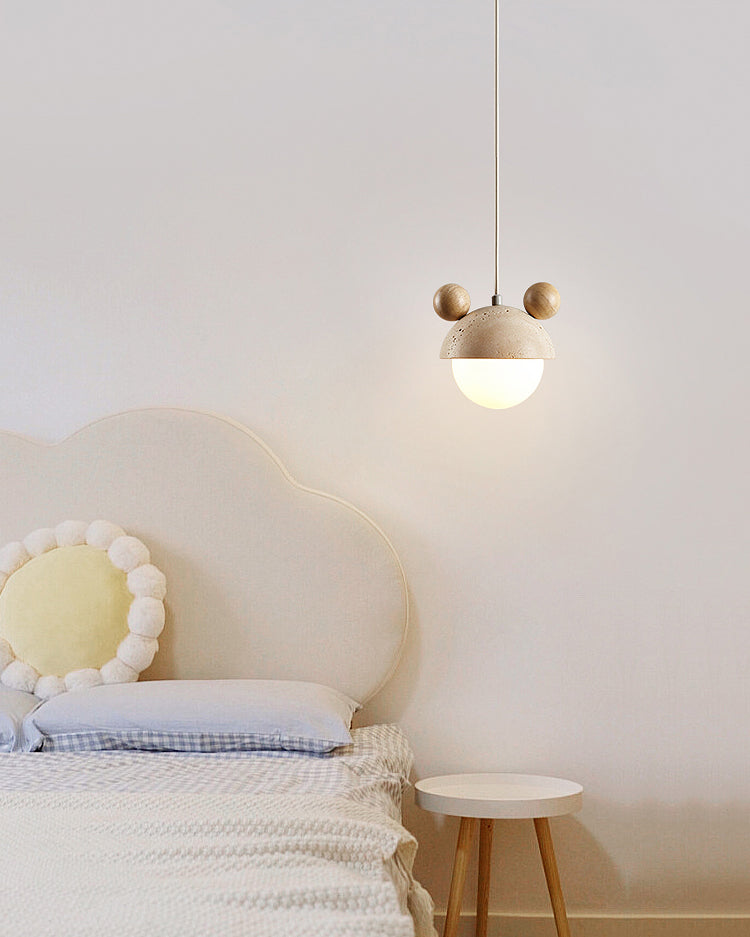 WOMO Travertine Globe Pendant Light-WM3094