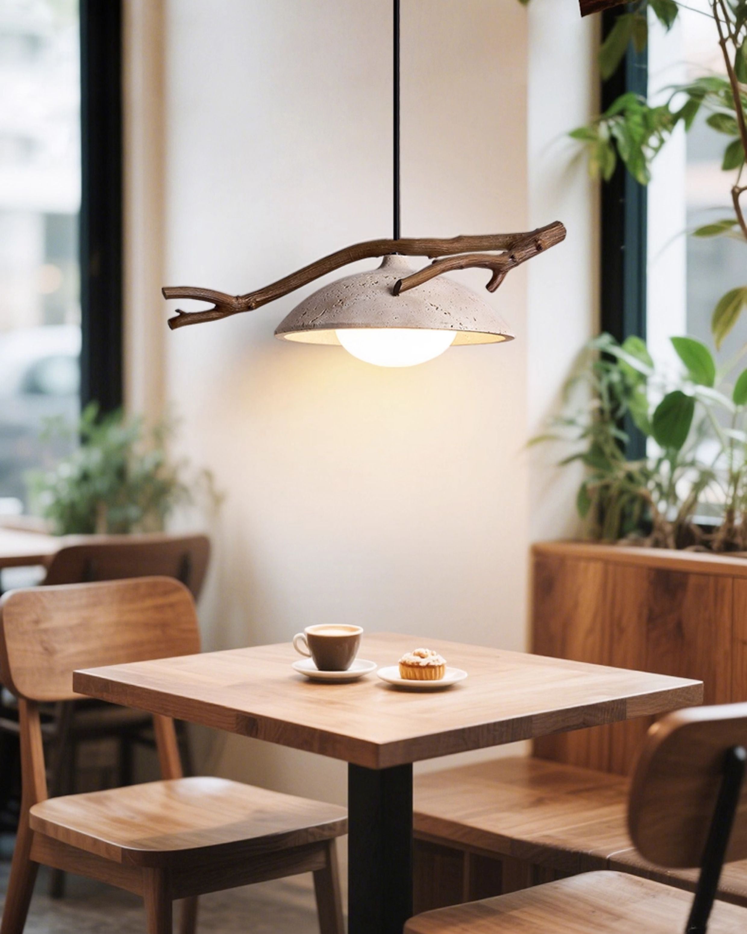 WOMO Tree Branch Dome Travertine Pendant Light-WM3095