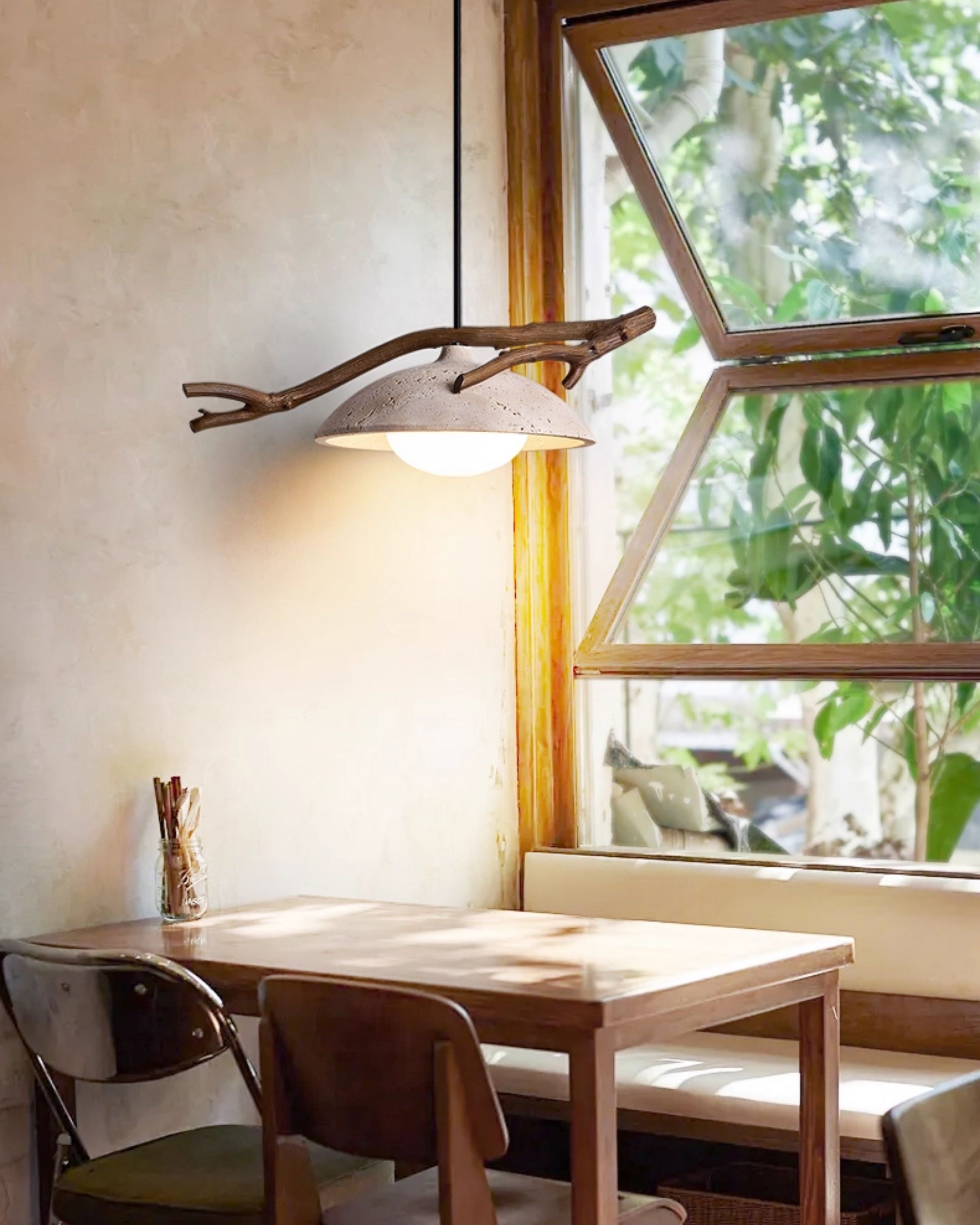 WOMO Tree Branch Dome Travertine Pendant Light-WM3095