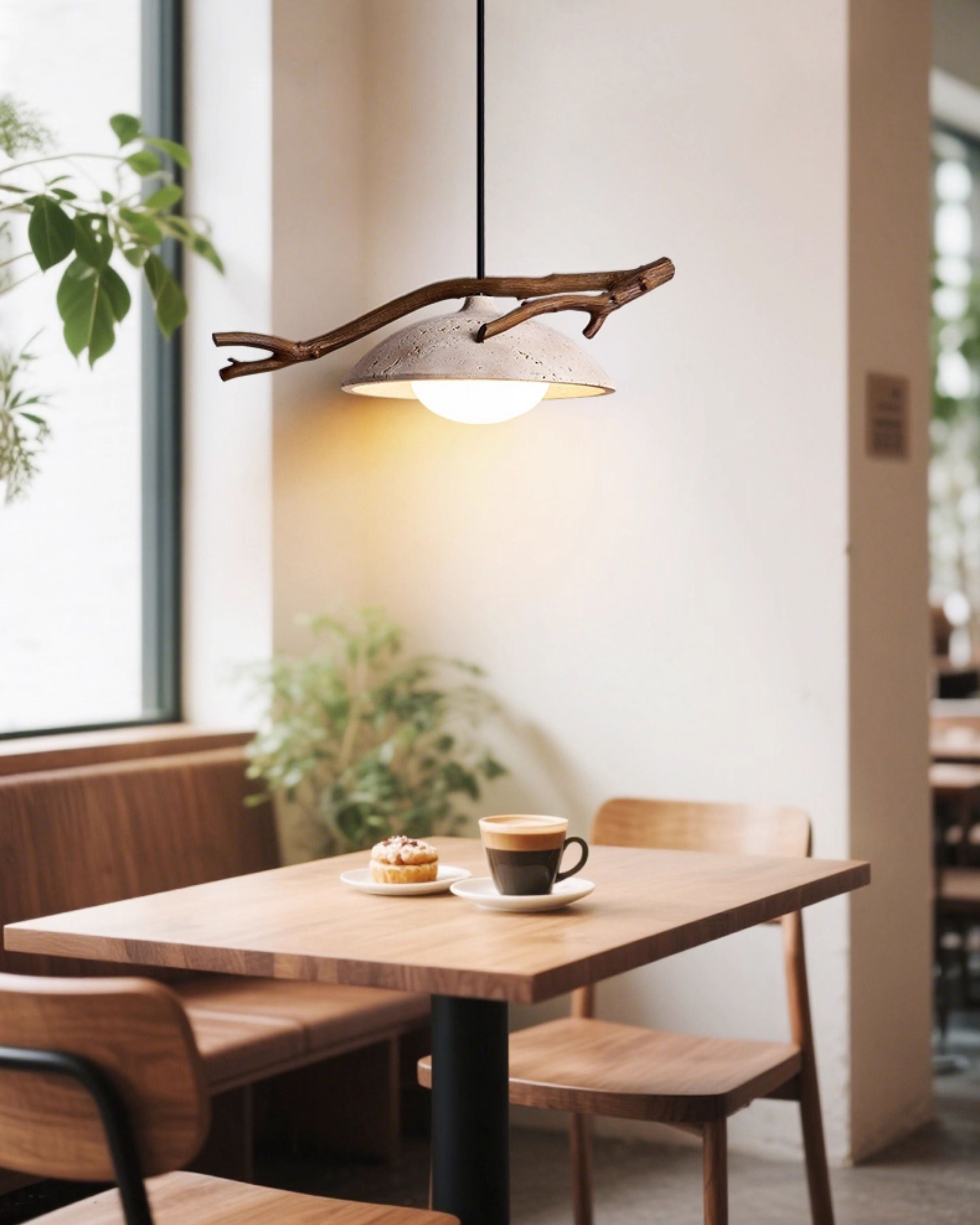 WOMO Tree Branch Dome Travertine Pendant Light-WM3095