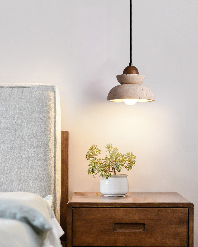 WOMO Dome Travertine Pendant Light-WM3096