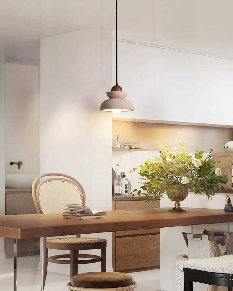 WOMO Dome Travertine Pendant Light-WM3096