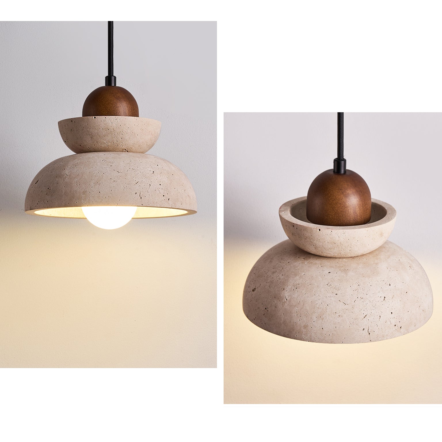 WOMO Dome Travertine Pendant Light-WM3096