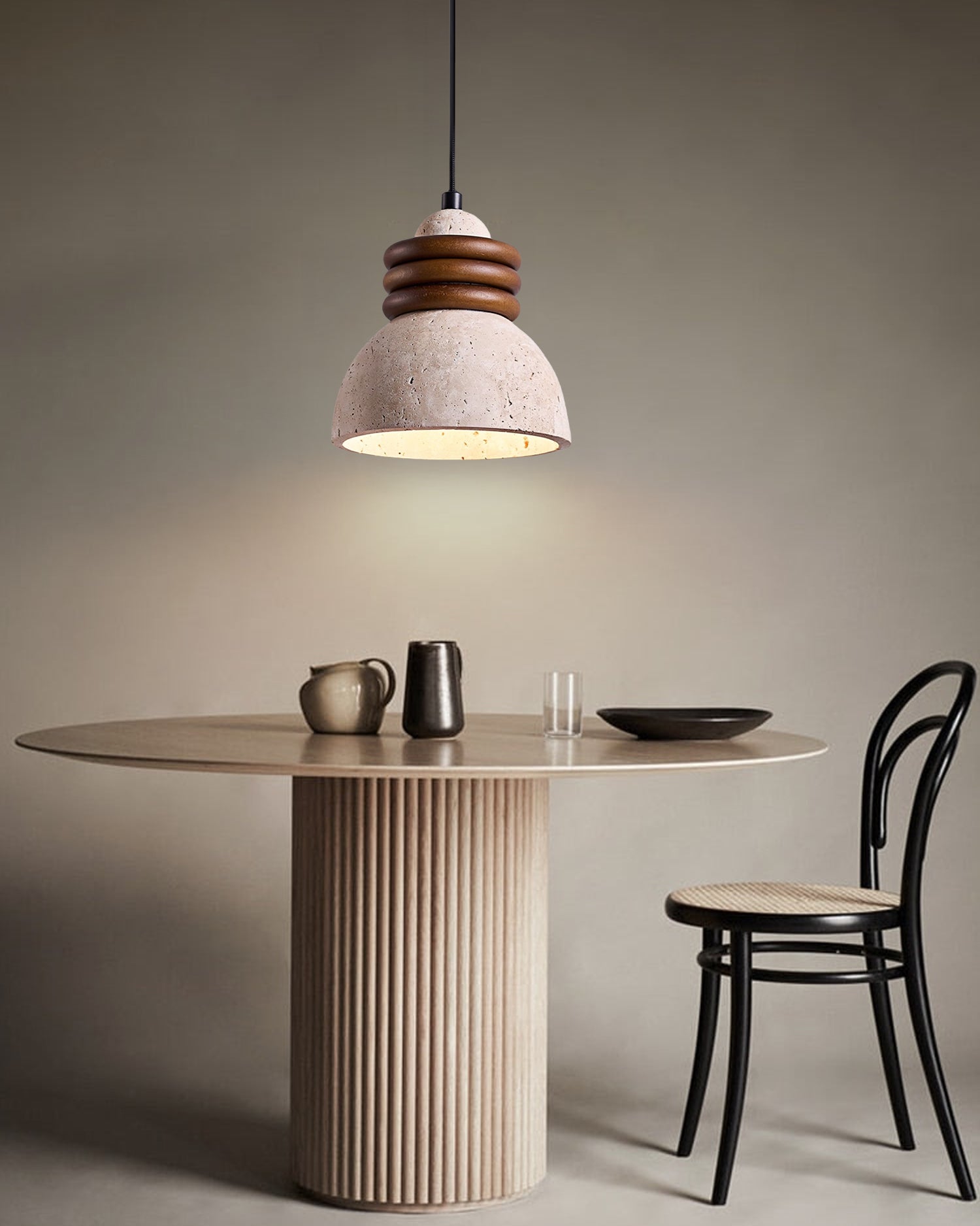 WOMO Dome Travertine Pendant Light-WM3097