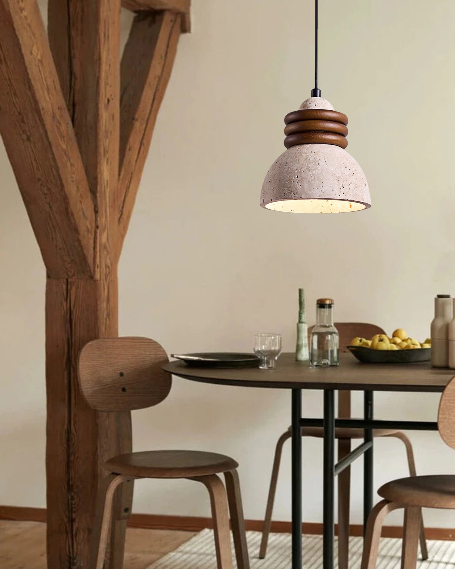 WOMO Dome Travertine Pendant Light-WM3097