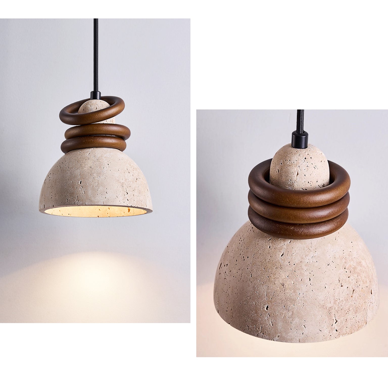 WOMO Dome Travertine Pendant Light-WM3097