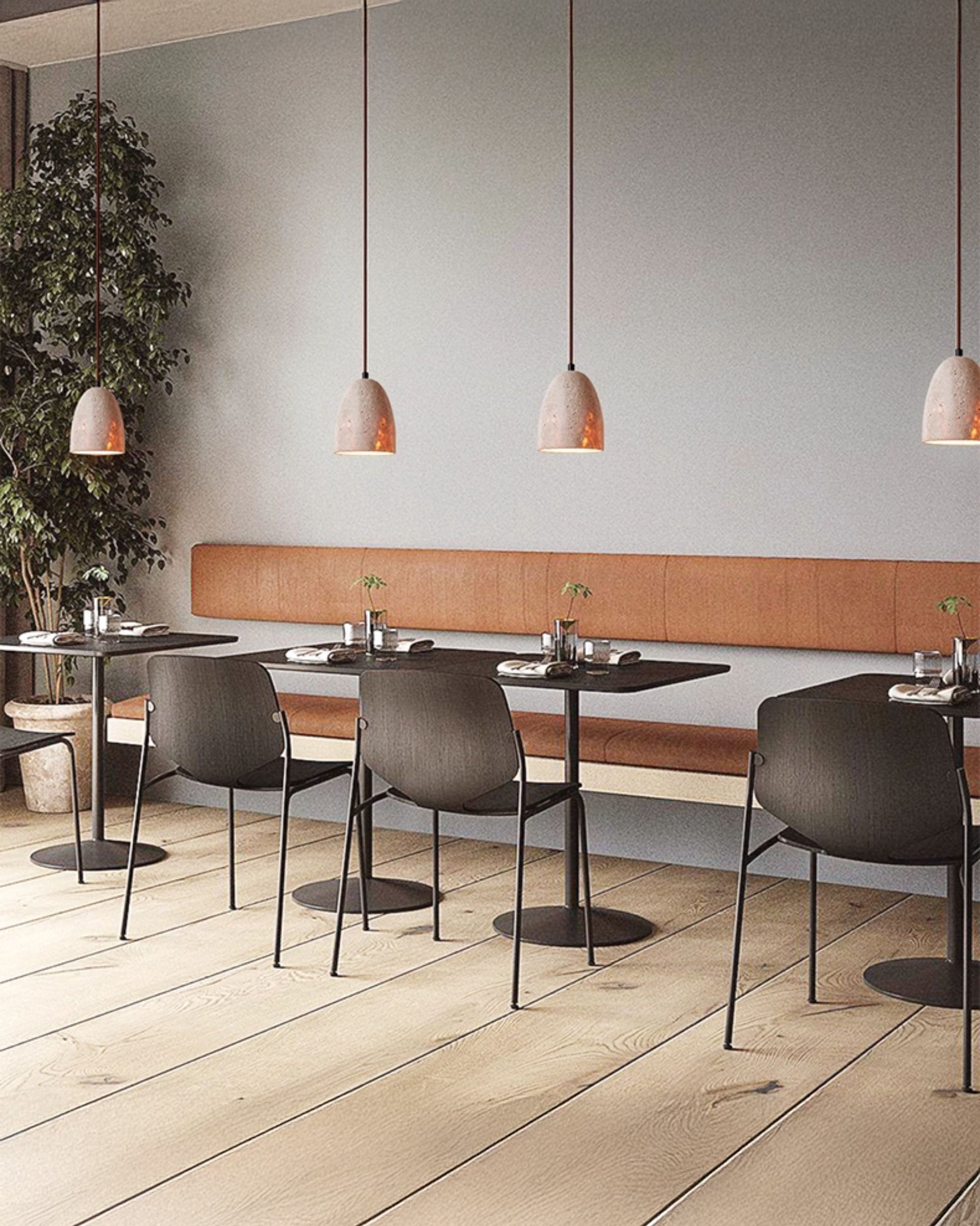 WOMO Dome Travertine Pendant Light-WM3098