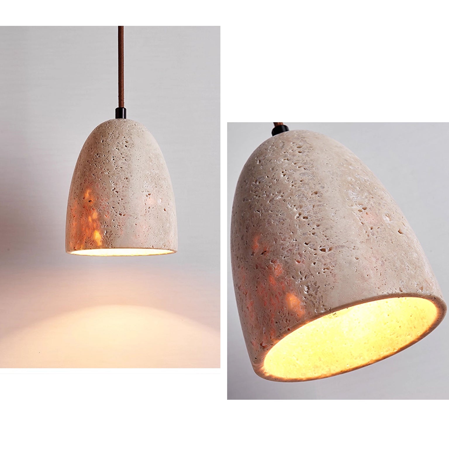 WOMO Dome Travertine Pendant Light-WM3098