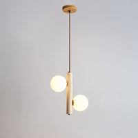 WOMO Glass Globe Travertine Pendant Light-WM3099