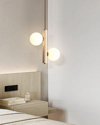 WOMO Glass Globe Travertine Pendant Light-WM3099
