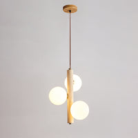 WOMO Glass Globe Travertine Pendant Light-WM3099