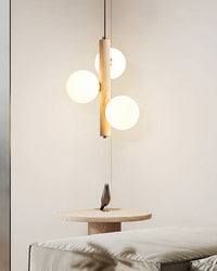 WOMO Glass Globe Travertine Pendant Light-WM3099