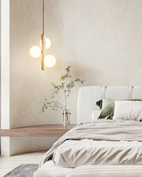 WOMO Glass Globe Travertine Pendant Light-WM3099