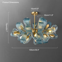 WOMO Peacock Blue Art Glass Chandelier-WM2213