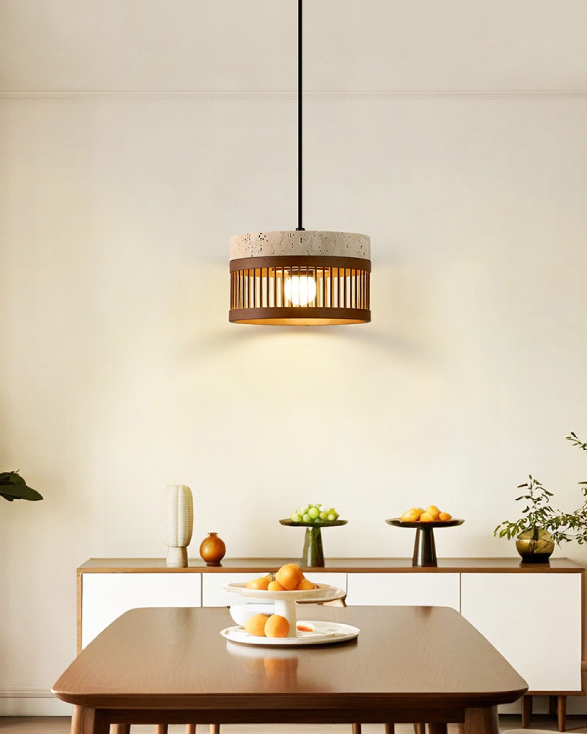 WOMO Cylinder Travertine Pendant Light-WM3100