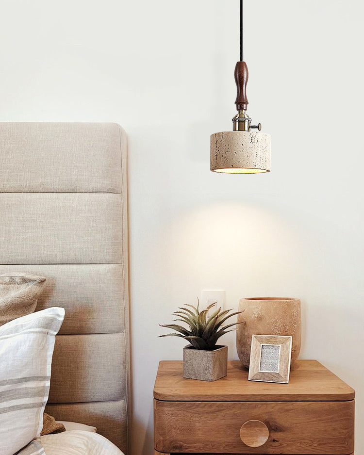 WOMO Travertine Drum Pendant Light - WM3103