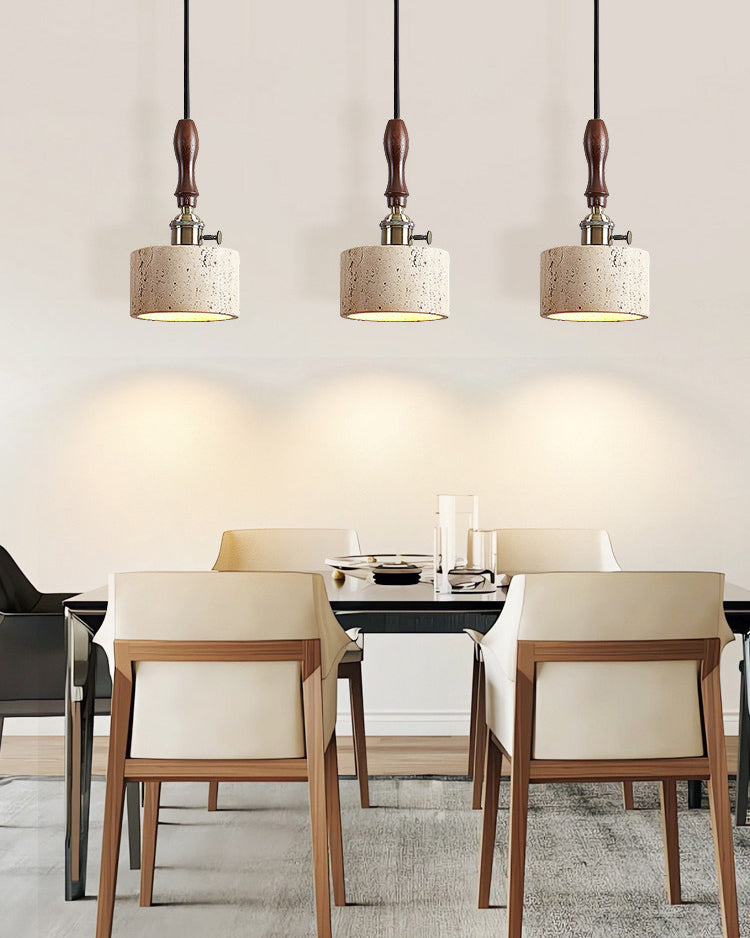 WOMO Travertine Drum Pendant Light - WM3103