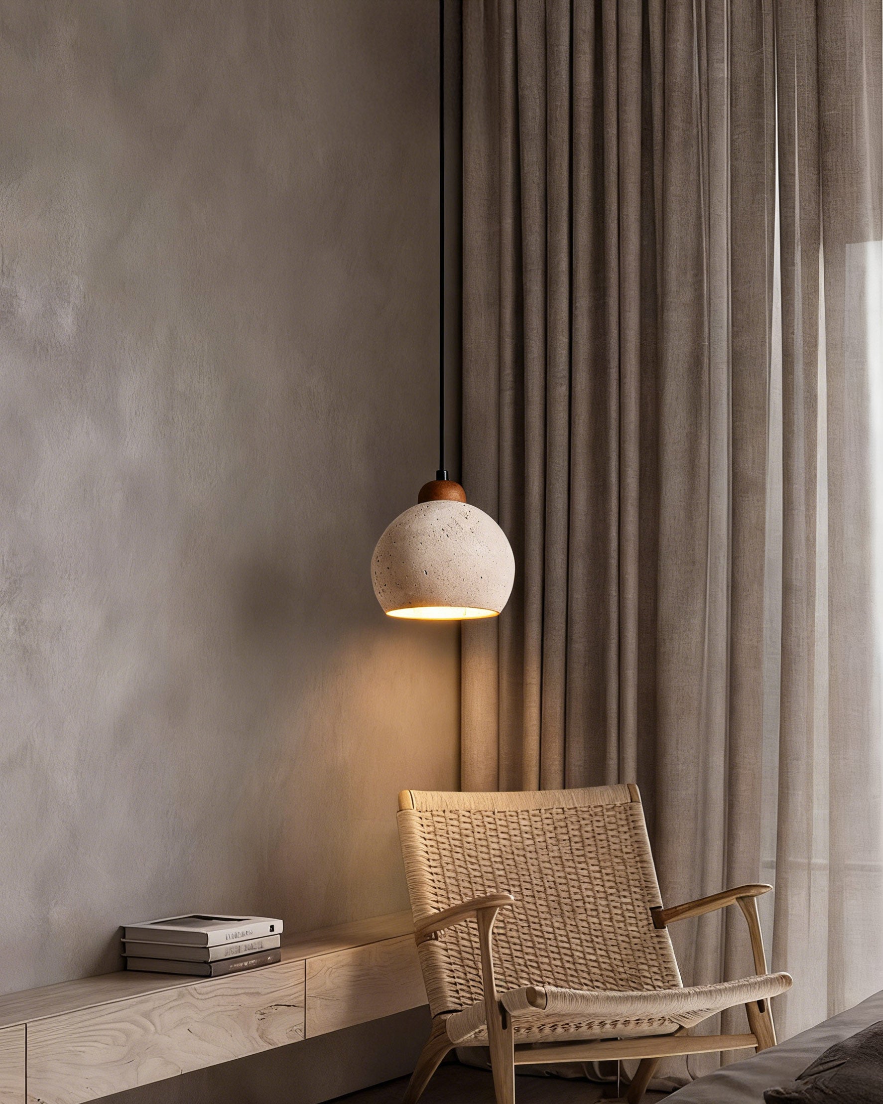 WOMO Travertine Globe Pendant Light - WM3104