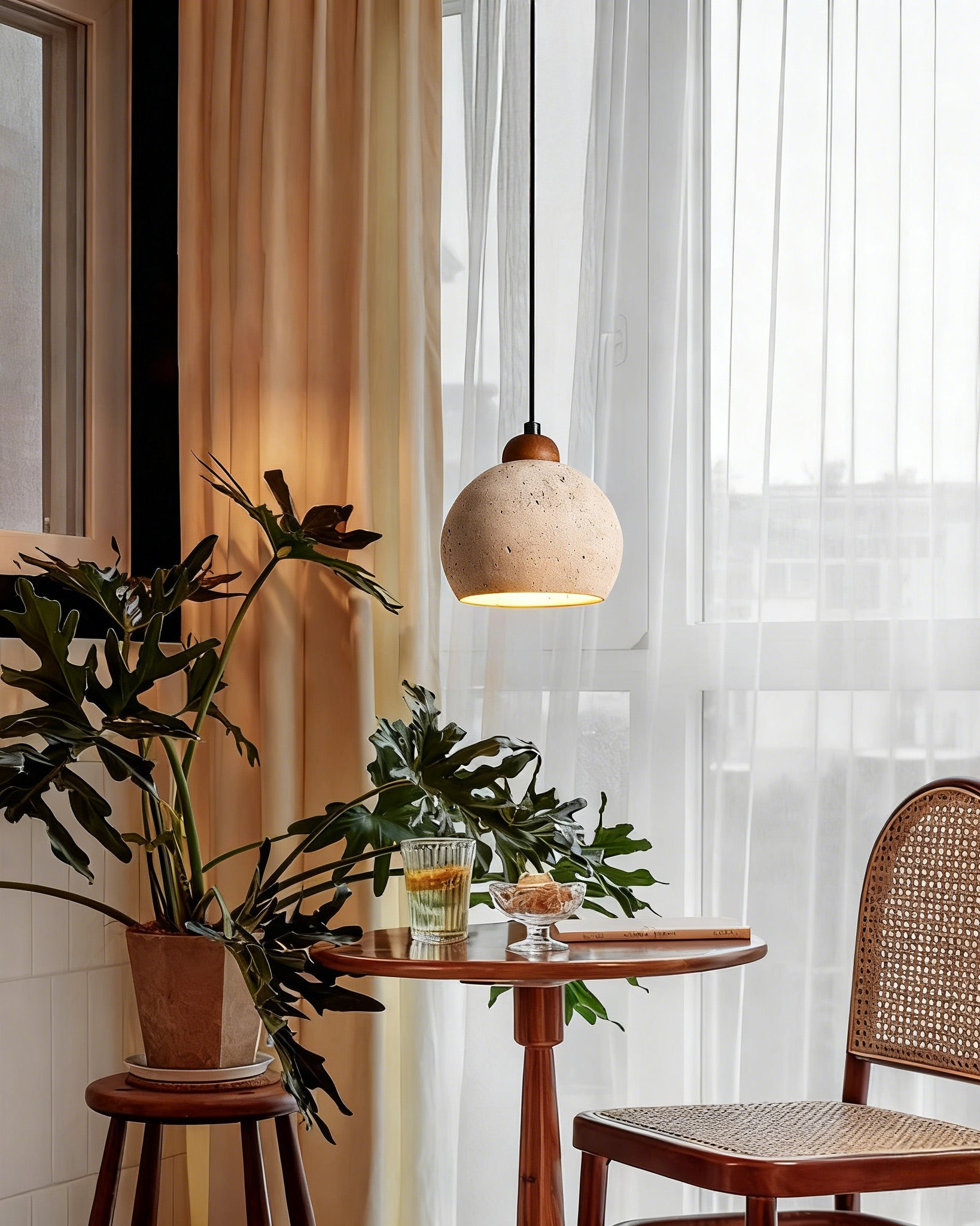 WOMO Travertine Globe Pendant Light - WM3104