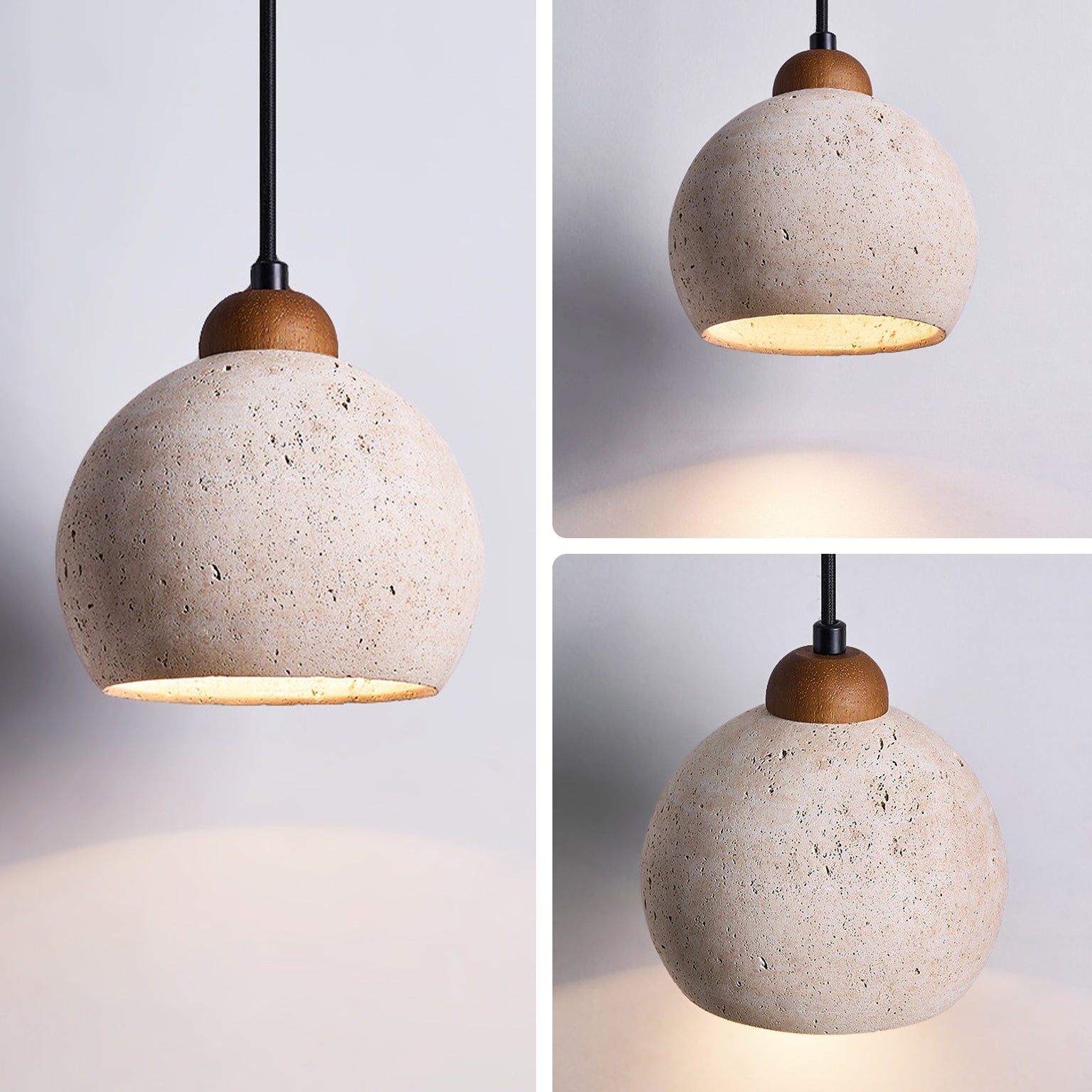 WOMO Travertine Globe Pendant Light - WM3104