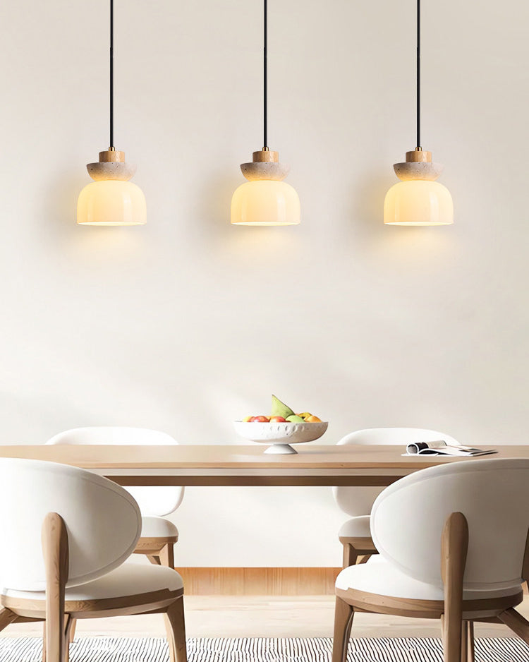 WOMO Travertine Glass Globe Pendant Light - WM3105
