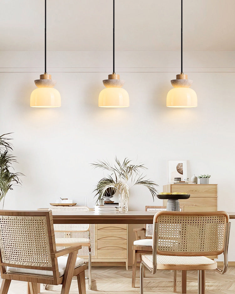 WOMO Travertine Glass Globe Pendant Light - WM3105