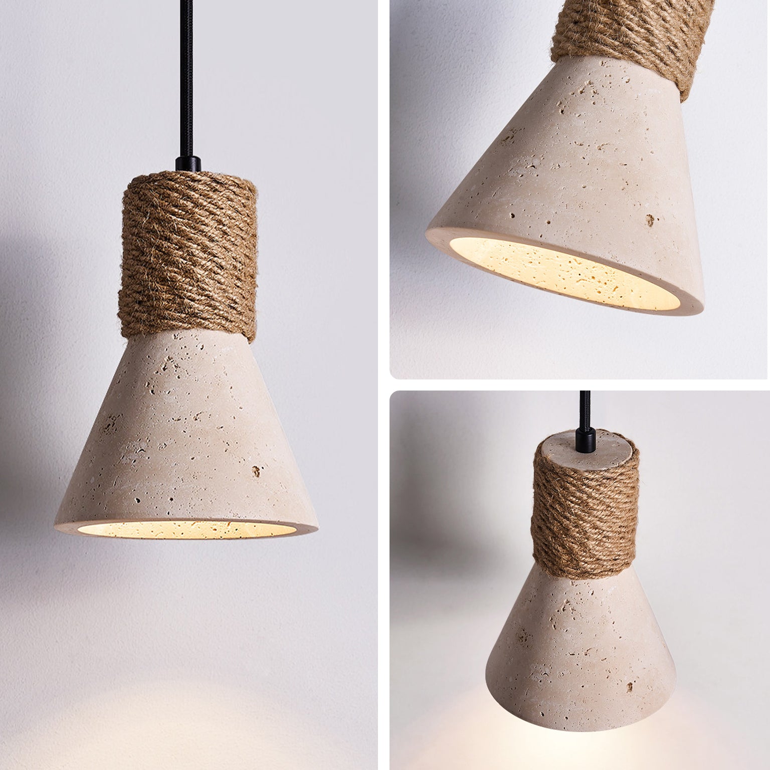 WOMO Travertine Cone Pendant Light - WM3106