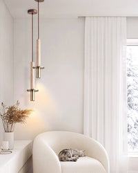 WOMO Travertine Long Cylinder Pendant Light - WM3110