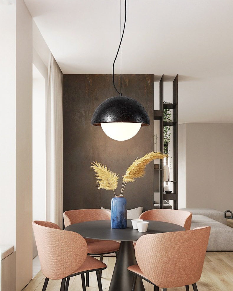 WOMO Natural Travertine Dome Pendant Light - WM3111
