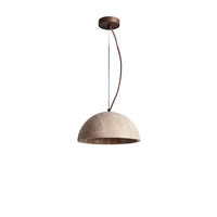 WOMO Natural Travertine Dome Pendant Light - WM3111